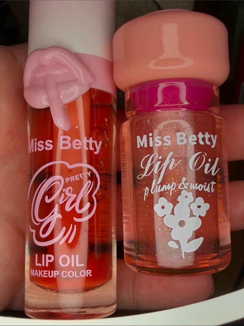 Miss Betty set of 2 Lip Oil — Clear & Sparkle